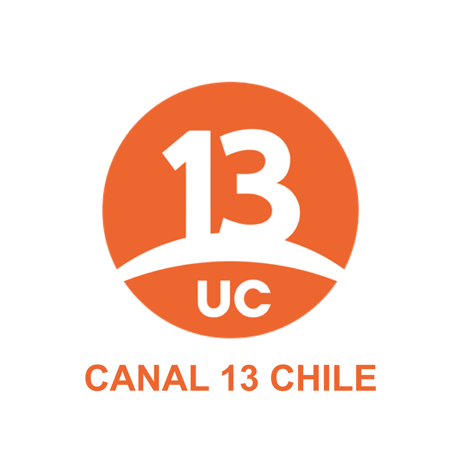 Orange circular Canal 13 Chile logo with "13 UC" and text below.